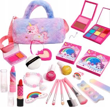 Zestaw kosmetyków do malowania dla dziewczynek pluszowa torebka jednorożec