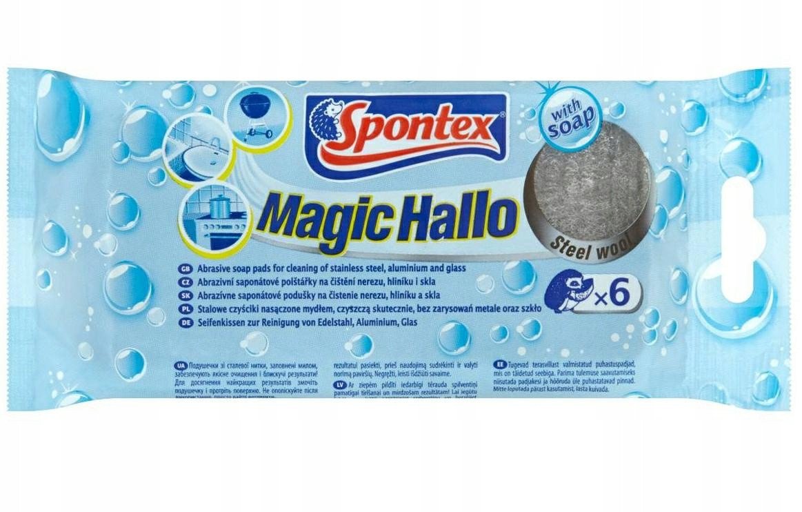 SCOURERS METAL WITH SOAP HALLO 6PCS