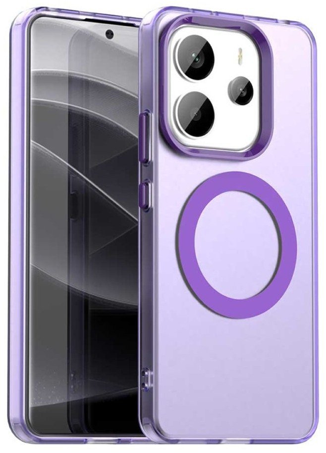 Etui Supero do Xiaomi Redmi Note 14 4G Magsafe, fioletowo-półprzezroczyste