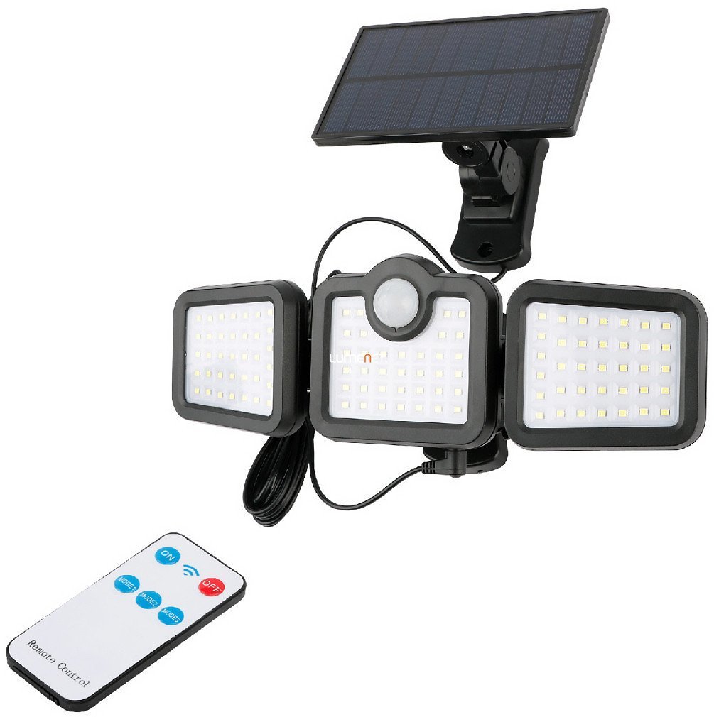 LED outdoor floodlight ENTAC Solar, solar-powered, 15W, with remote control