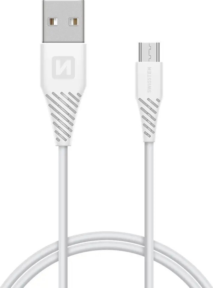 Kabel USB Swissten USB-A - micro-B 1.5 m Biały (71504300)
