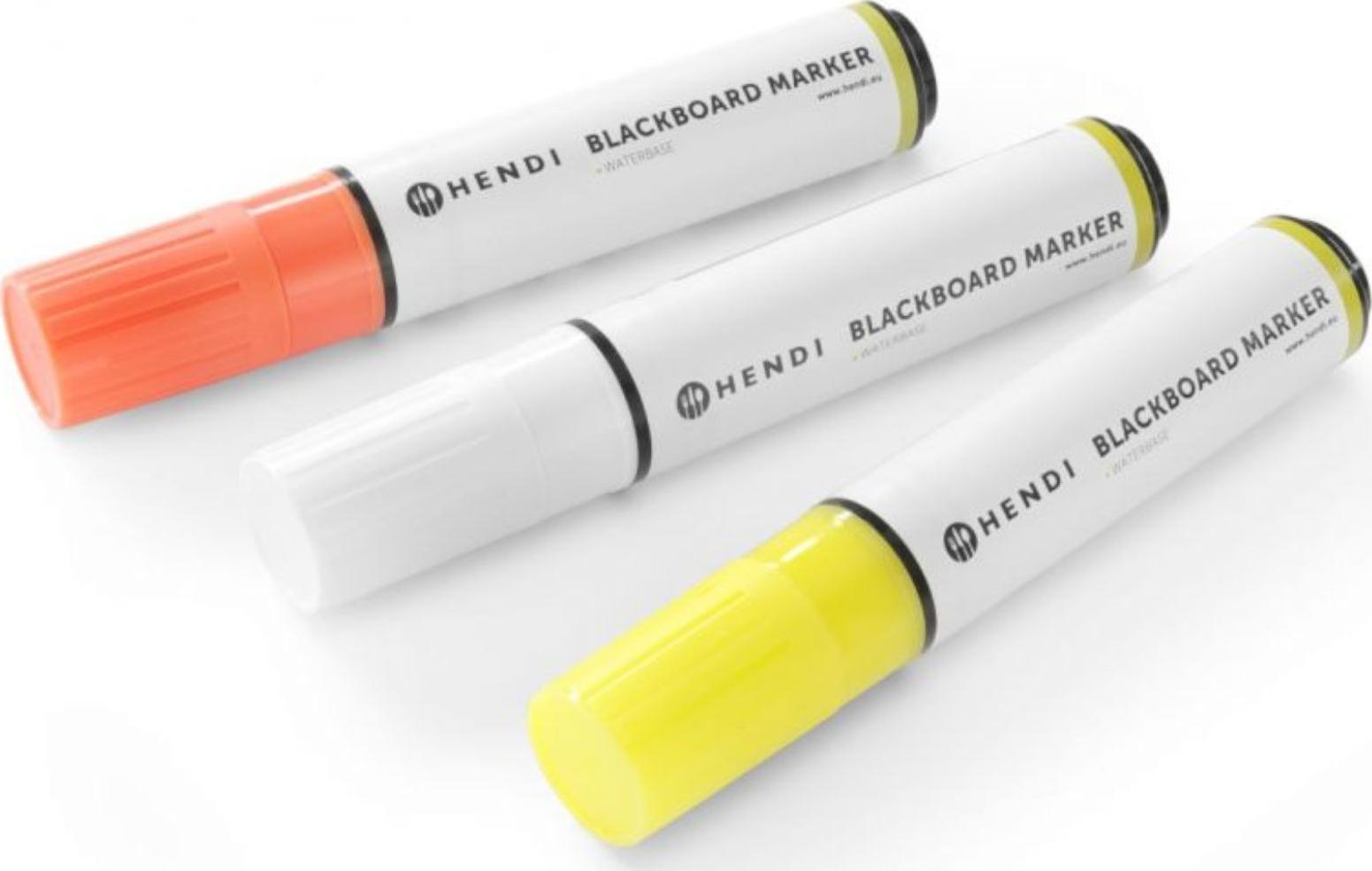 Hendi Markery mazaki kredowe kolorowe do tablicy szeroka końcówka 3 szt. - Hendi 664339 Markery mazaki kredowe kolorowe do tablicy szeroka końcówka 3
