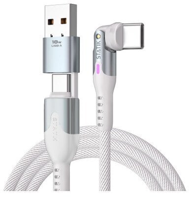 Kabel USB STATIK USB-A + USB-C - USB-C 2 m Biały (PUP-0455-6FT-CC-WHT)