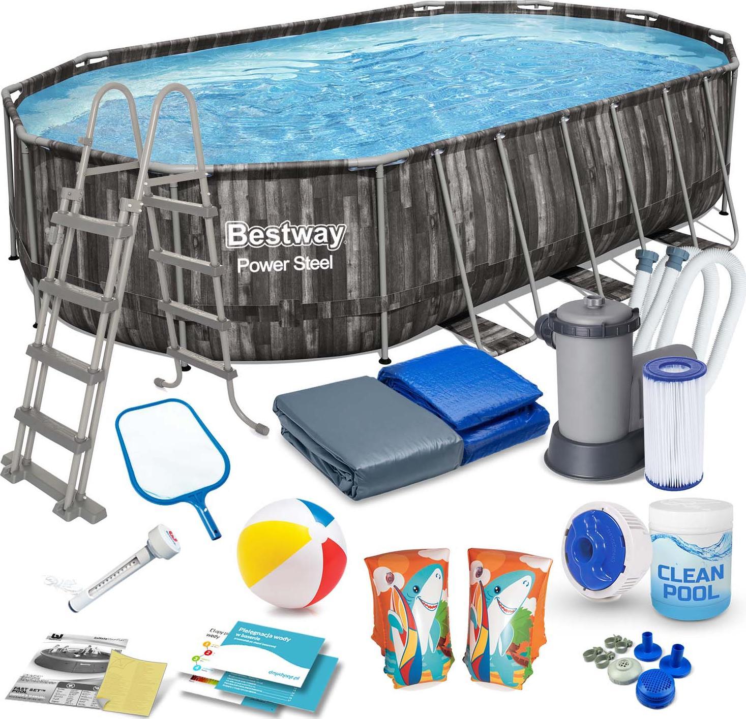 Bestway Basen stelażowy Power Steel 610x366cm 18w1 (5611R)