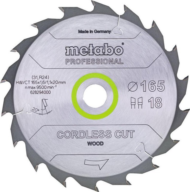 Metabo METABO PIŁA TARCZOWA HW/CT 165x20x18z CORDLESS CUT WOOD PROFESSIONAL