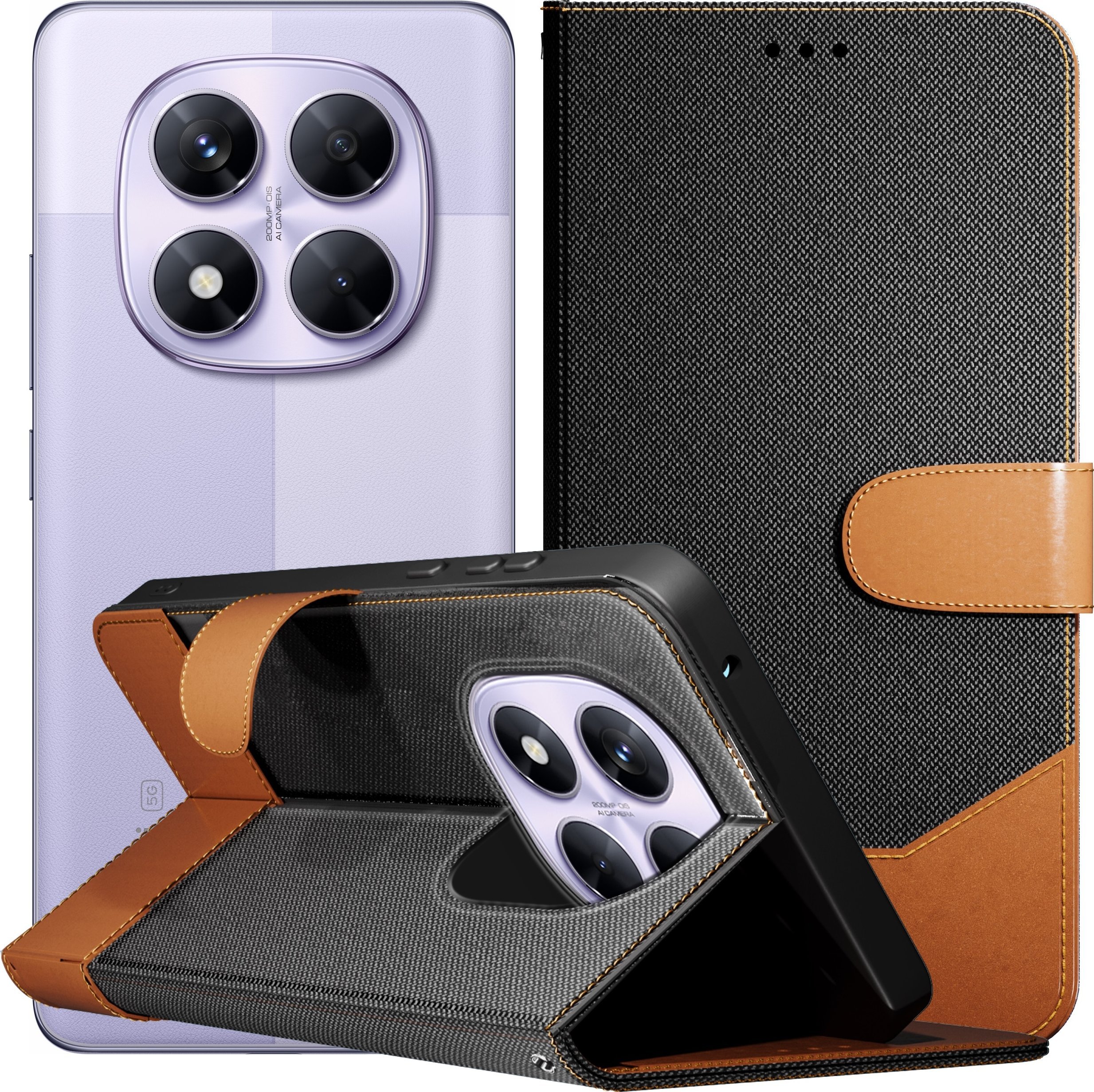 Etui z Klapką Do Redmi Note 14 Pro 5G / Pro Plus 5G (Jeans, Skórzane, Case)