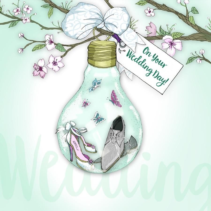 Clear Creation Karnet Swarovski kwadrat CL2803 Ślub Żarówka