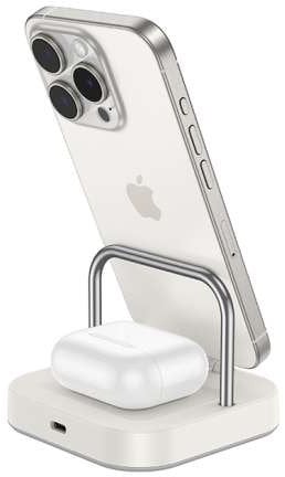 HOCO ładowarka biurkowa 2w1 Typ C + ładowanie bezprzewodowe 5W PD QC 3A 30W CQ16B biała