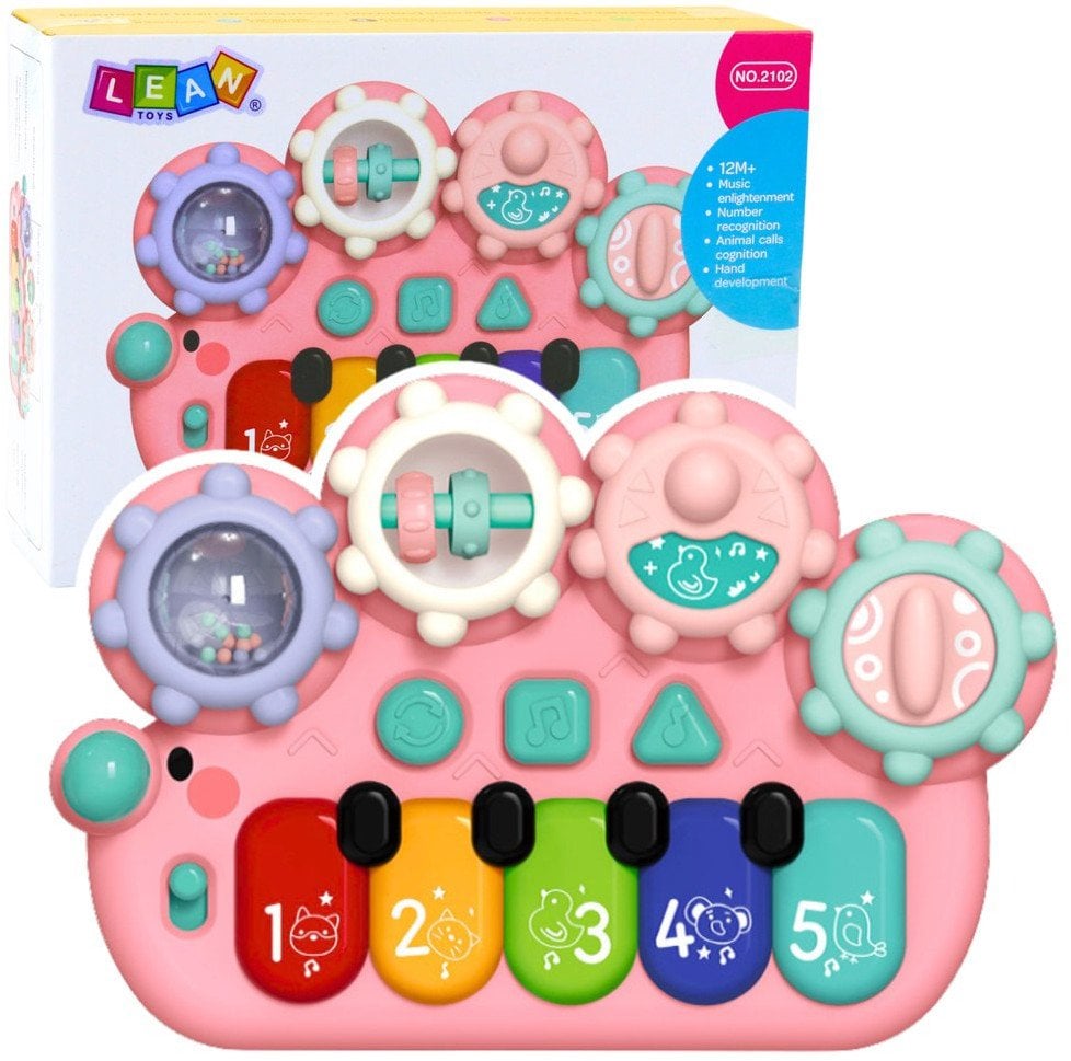 Pianinko Interaktywne Dla Dzieci Koła Zębate Różowe