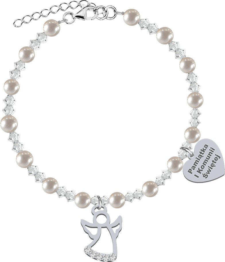 Radziszewska Jewellery I KOMUNIA ŚWIĘTA Bransoletka z Aniołem srebro GRAWER GRATIS