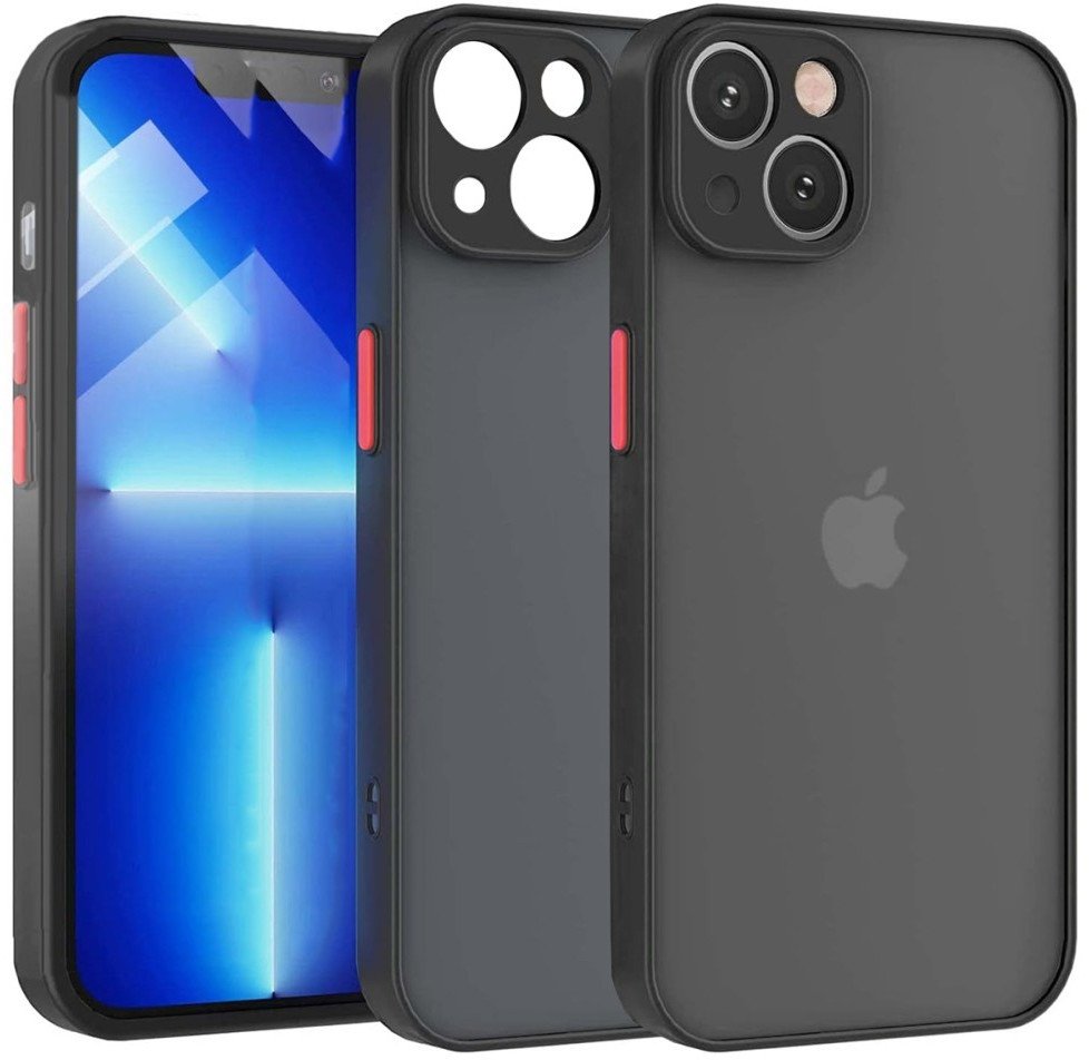 Etui matowe Supero do iPhone 13, czarno-półprzezroczyste