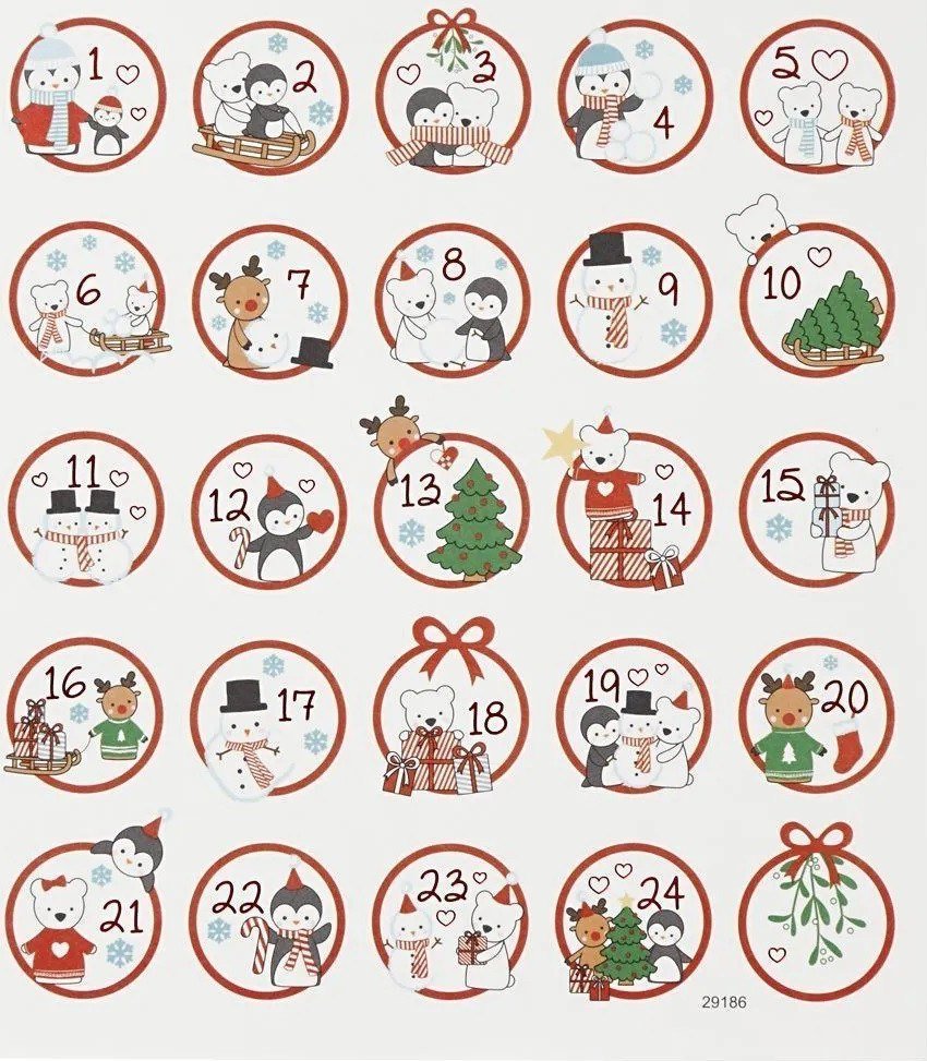 Naklejki Polarne na Kalendarz Adwentowy