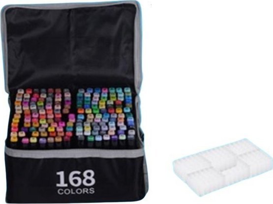 Markery dwustronne alkoholowe w etui 168 + podstawka