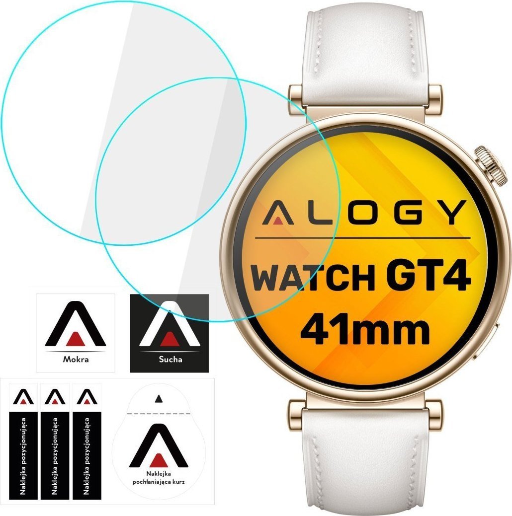 Alogy 2x Szkło Hartowane do Huawei Watch GT 4 GT4 41mm ochronne na smartwatch Alogy Screen Protector Watch+