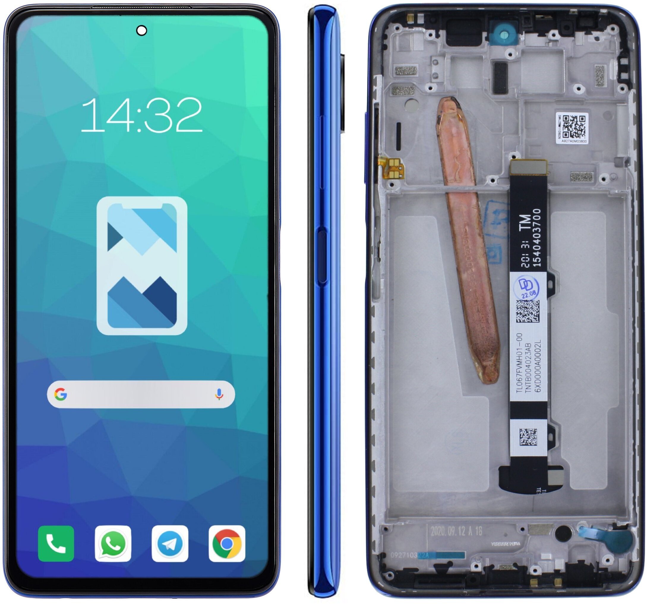 Wyświetlacz LCD Ekran Szybka Dotyk do Xiaomi Poco X3 NFC Niebieski Ramka