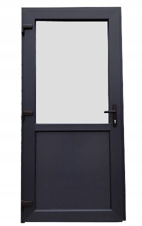 Drzwi zewnętrzne PCV sklepowe 100/200 antracyt