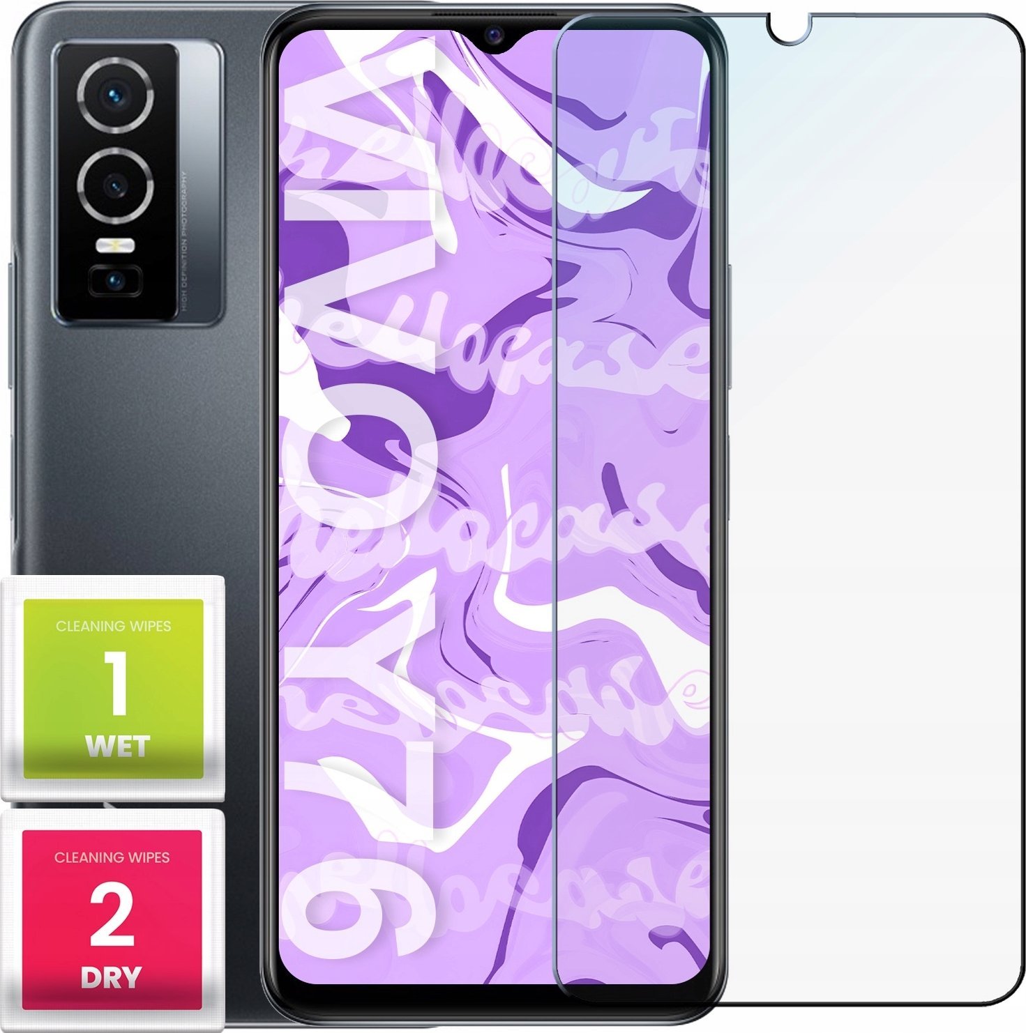 Hello Case Szkło Hartowane do Vivo Y76 5g (szybka 9H, płaskie 2.5D, ochronne, szybka)