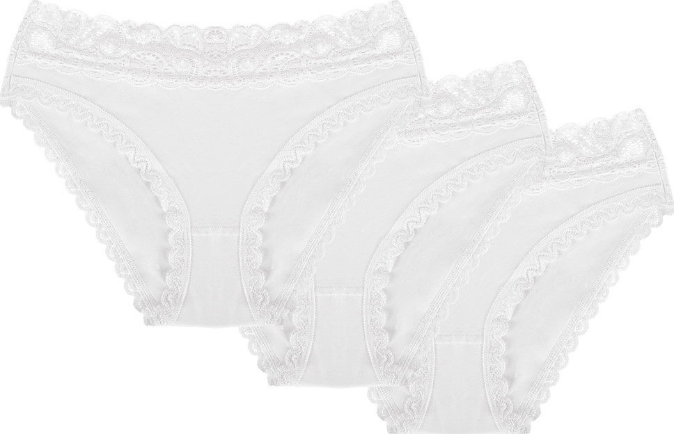 Wolbar Wol-Bar Soft Lovely 3-pak biały L Majtki figi