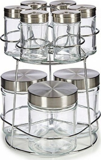 Vivalto Pojemnik na Przyprawy Vivalto Ze wsparciem Metal (17 x 24,5 x 17 cm) (9 Części)