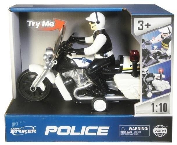 Motor policyjny ze światłem i dźwiękiem