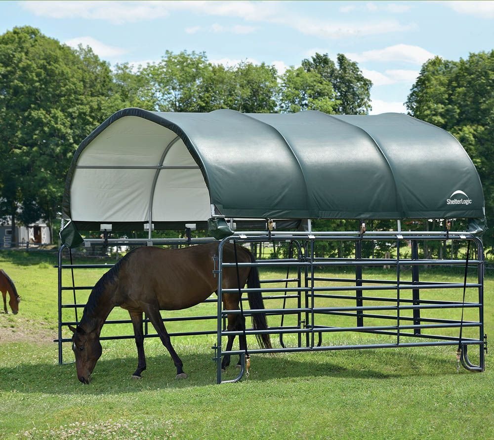 vidaXL ShelterLogic Zadaszenie namiotu pastwiskowego z folii bez ramy stalowej Zielony 370x370x170cm