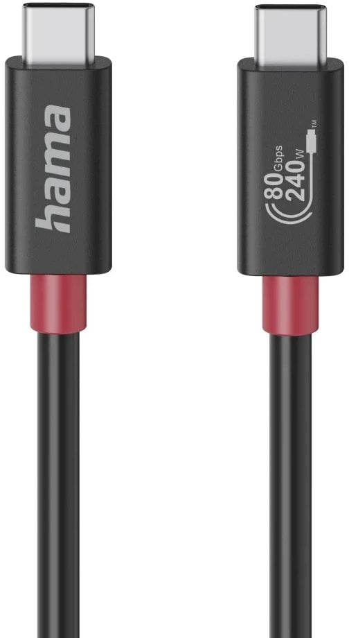 Kabel USB Hama USB-C - USB-C 1 m Czarny (002007990000)