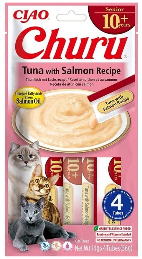 INABA CAT CHURU SENIOR TUNA WITH SALMON 4x14g (56g)