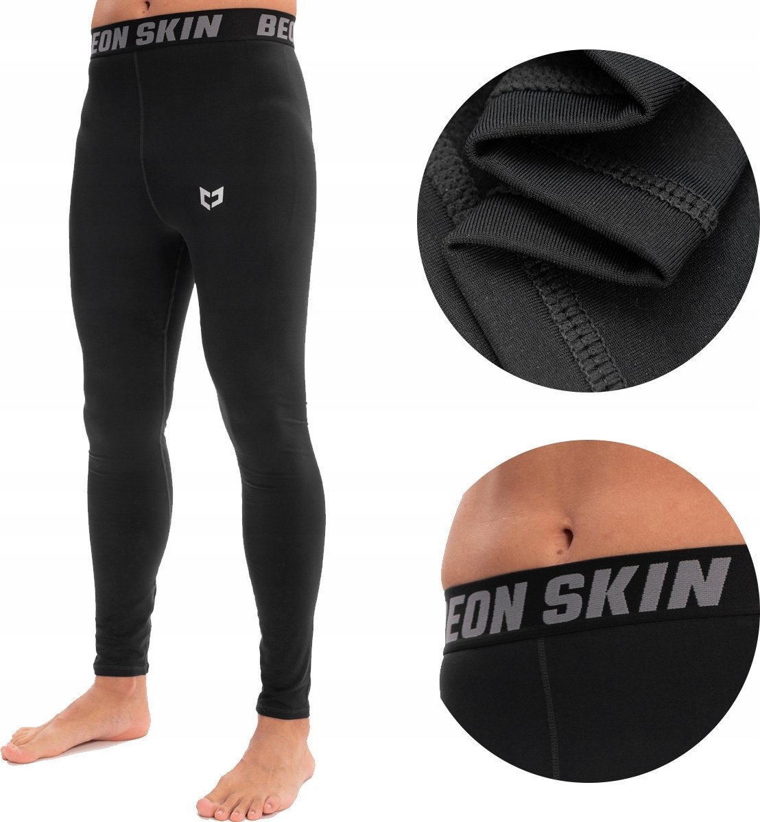 Beon Spodnie termoaktywne męskie Beon Skin Nagare Quantum Black M