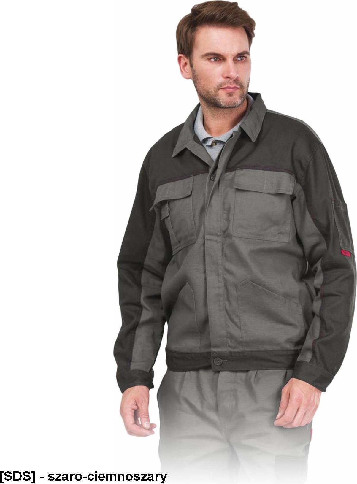 R.E.I.S. BOMULL-J - bluza ochronna 100% BAWEŁNY - 7 klolorów - czarno-szary L