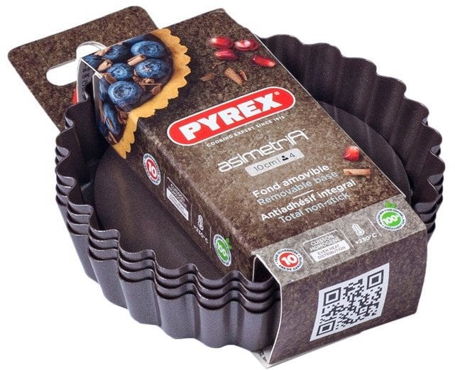 Set of tartlet molds. 4 pcs with removable base O10cm 3426470271684