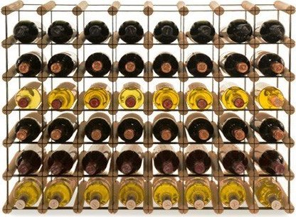 Wamar-Sosenka Regał na wino Stojak na 48 Butelek Szklanych/ PET RW-8/ 8x6 Brązowy Metal + Drewno RW-8-8x6-48_O_BR