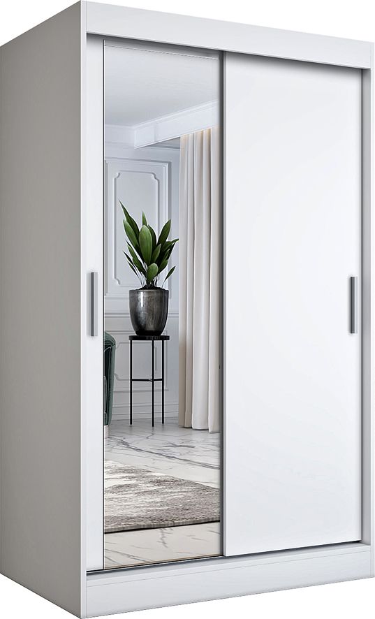 Elior Biała szafa przesuwna z lustrem - Lenora 3X