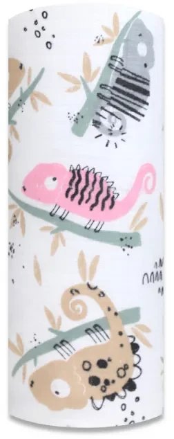 Pielucha tetra druk 70/80 Komeleon róż szary niebieski 1 szt. 2547 Ega Kids