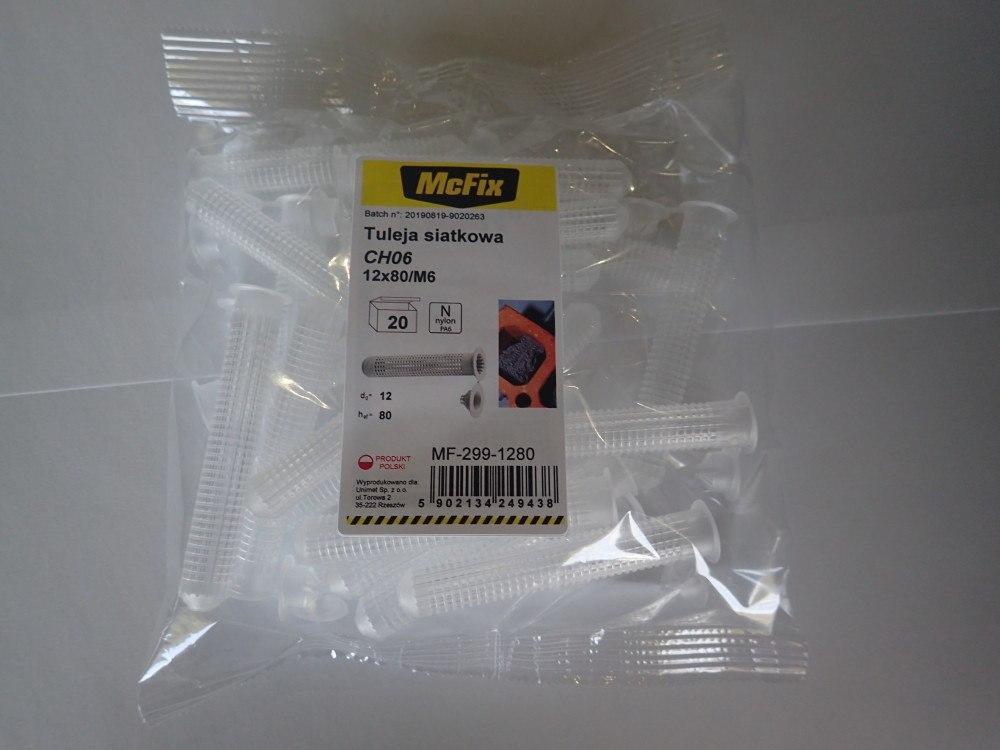 MCFIX TULEJA SIATKOWA PLASTIKOWA DO ŻYWIC 12*80MM 20SZT