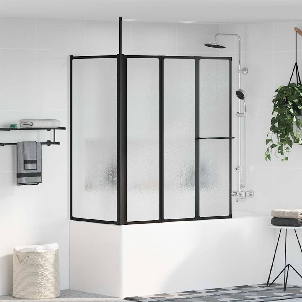 vidaXL Parawan prysznicowy Other Czarny 120 x 70 x 137 cm Aluminium