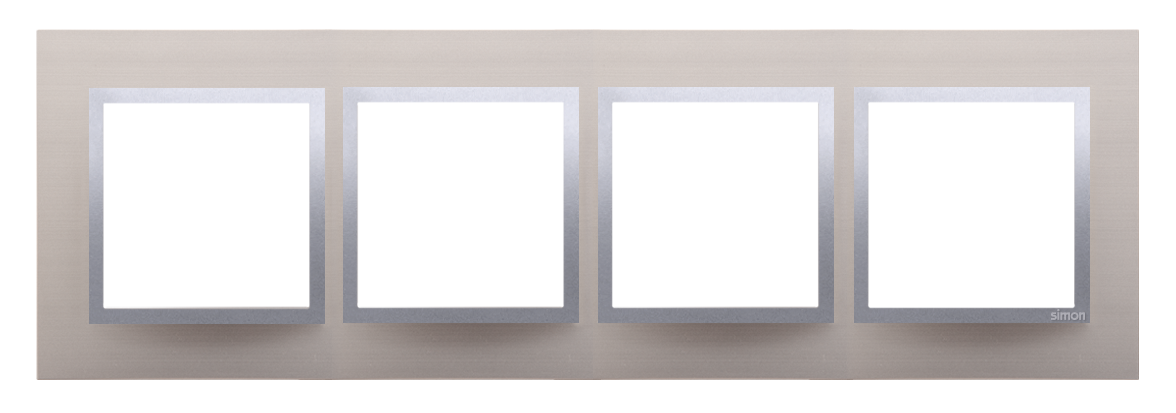 Kontakt-Simon Ramka 4-krotna Simon 54 Nature satynowy blask (DRN4/79)