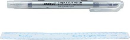 Ratujesz Marker chirurgiczny dwustronny z linijką sterylny Tondaus
