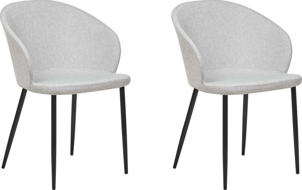 Beliani Zestaw 2 krzeseł jasnoszary MASON