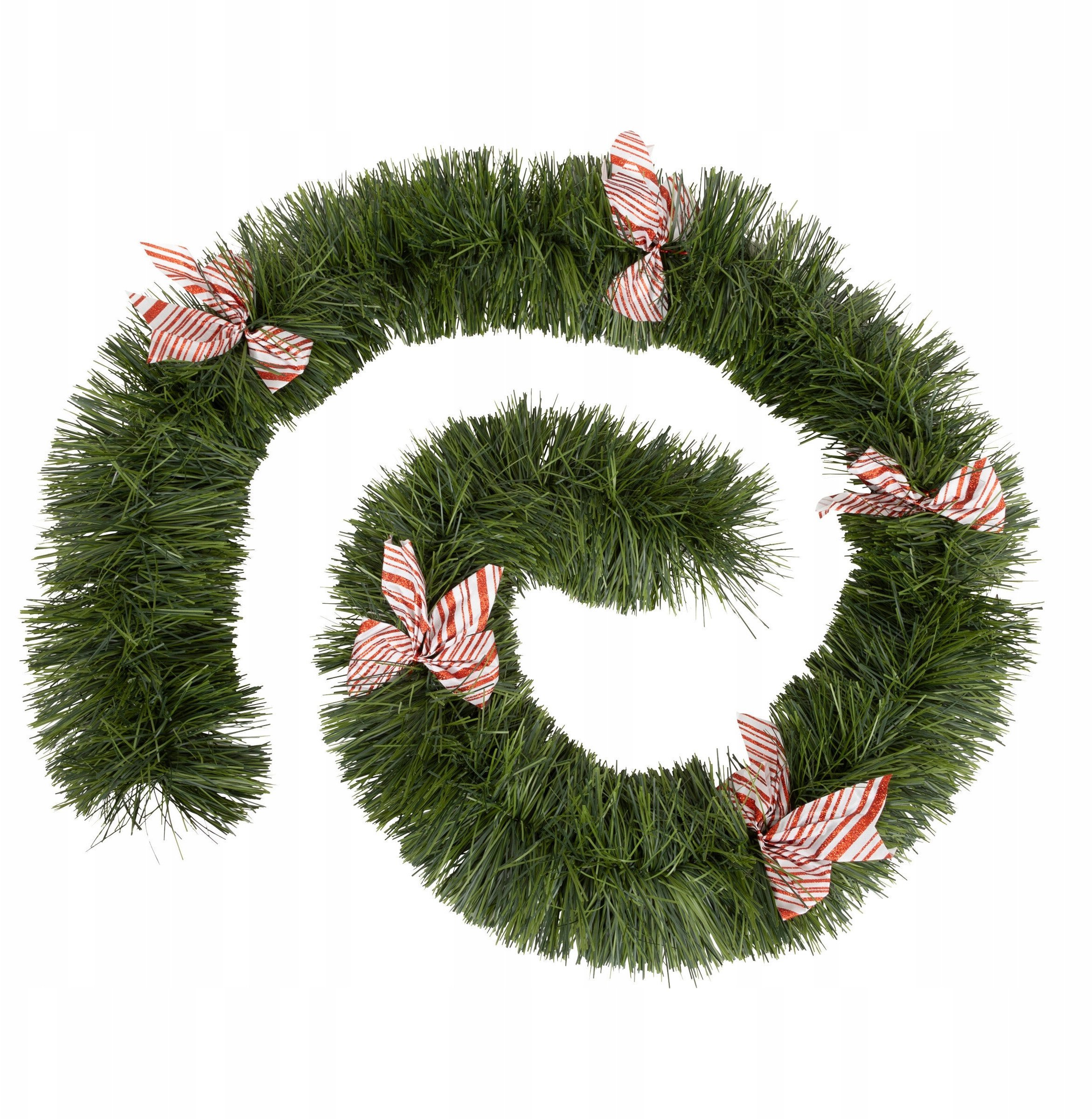 Girlanda świąteczna, gęsta choinka z kokardami, 270 cm