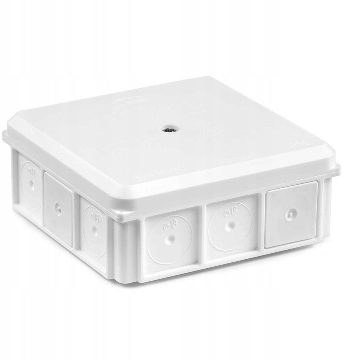 Puszka naścienna 90x37x90mm IP55 z dławnicami z wkrętem biała NSW90x90 35418706