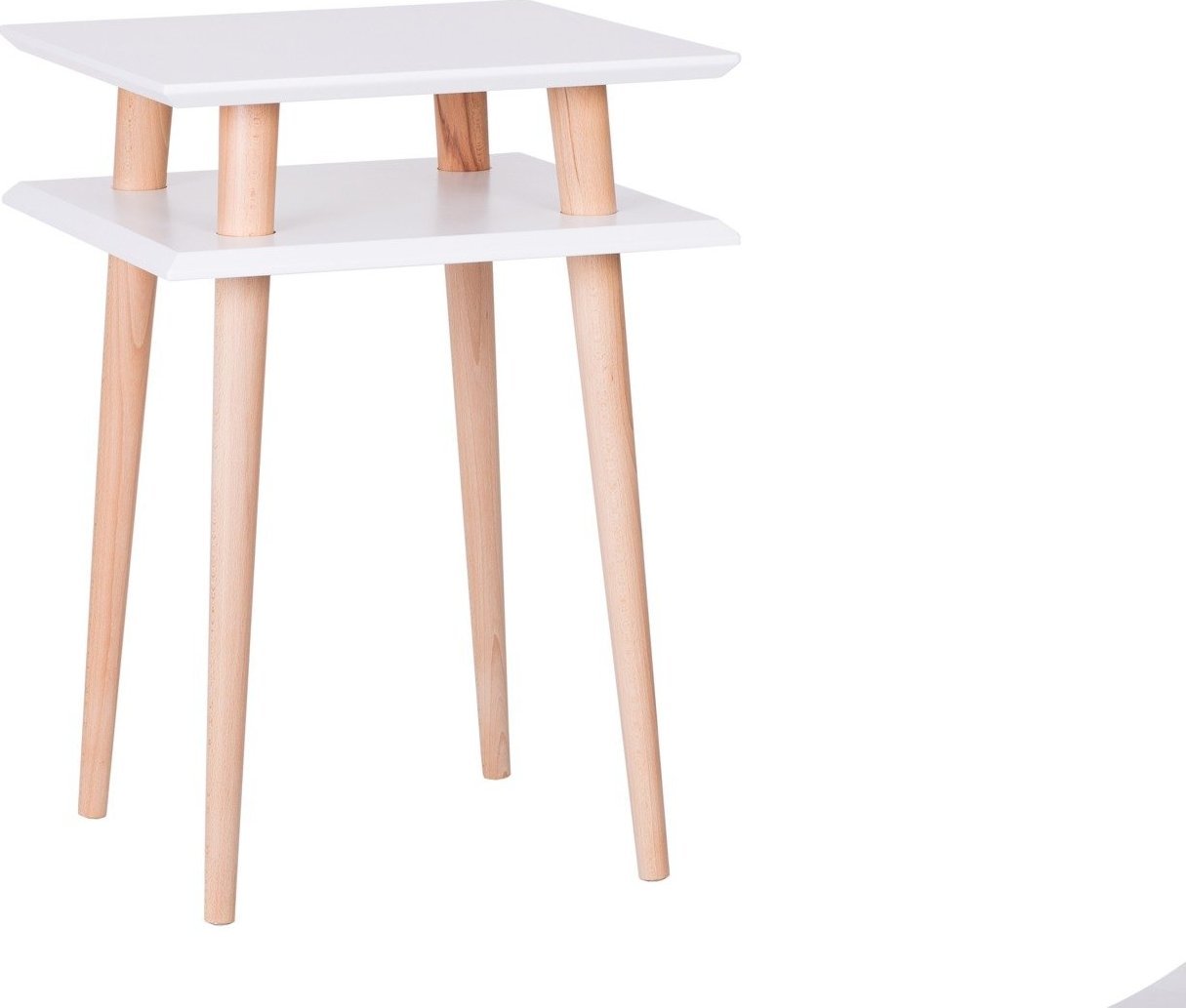 Ragaba Stolik kawowy SQUARE HIGH 43x43 biały kwadratowy