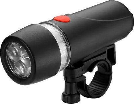 Carcommerce Lampka do roweru przednia czarna - 3 super white LED