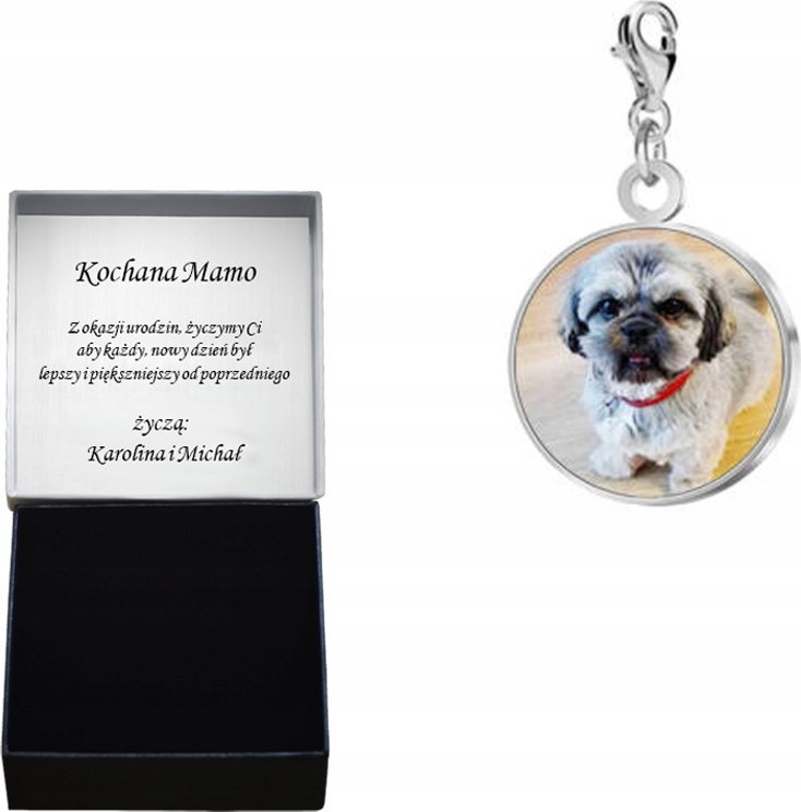 Radziszewska Jewellery Charms ze Zdjęciem Personalizacja srebro GRAWER