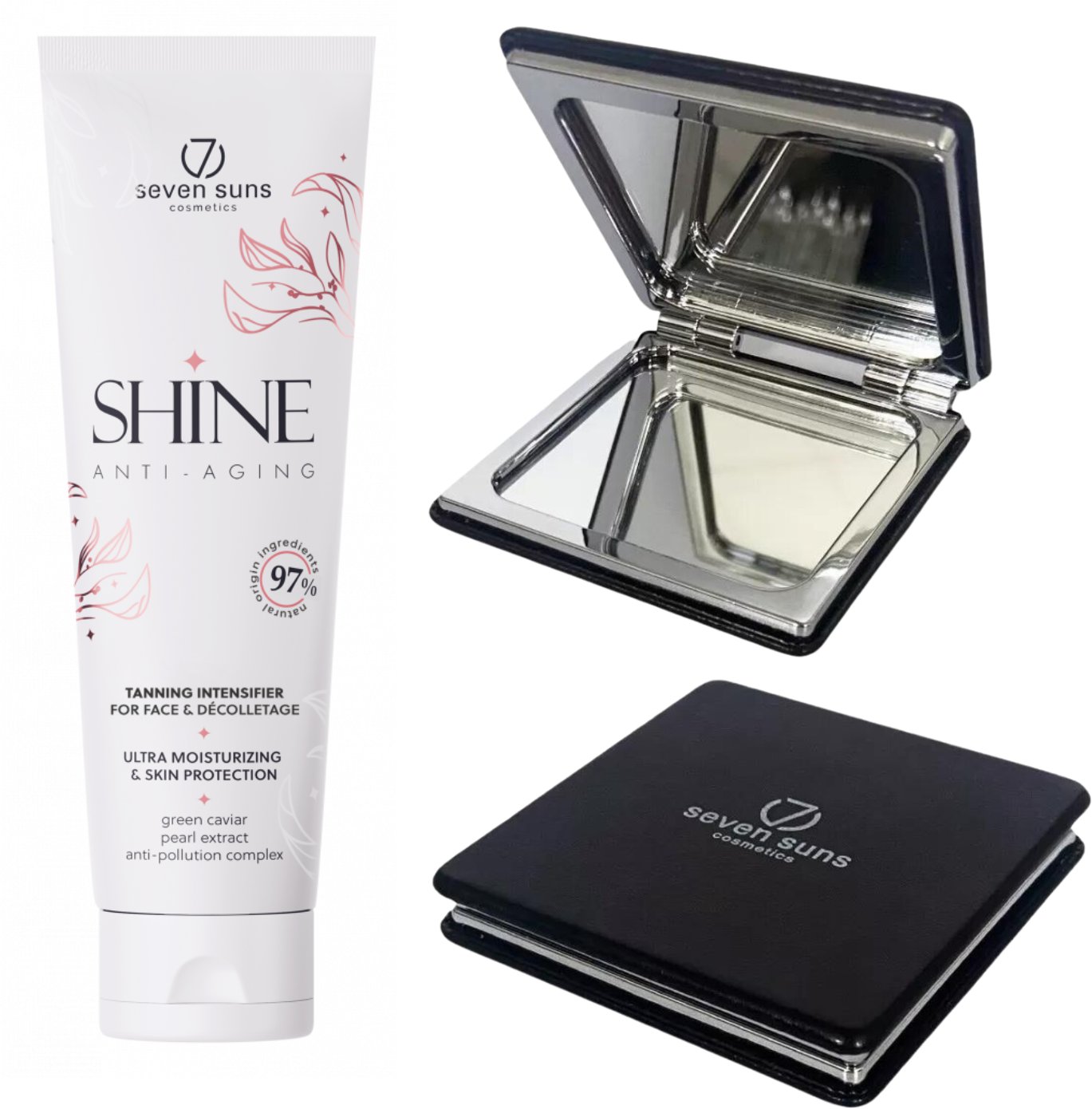 7suns Shine 50x Przyspieszacz Do Opalania Twarzy 75ml + Podwójne Lusterko Gratis