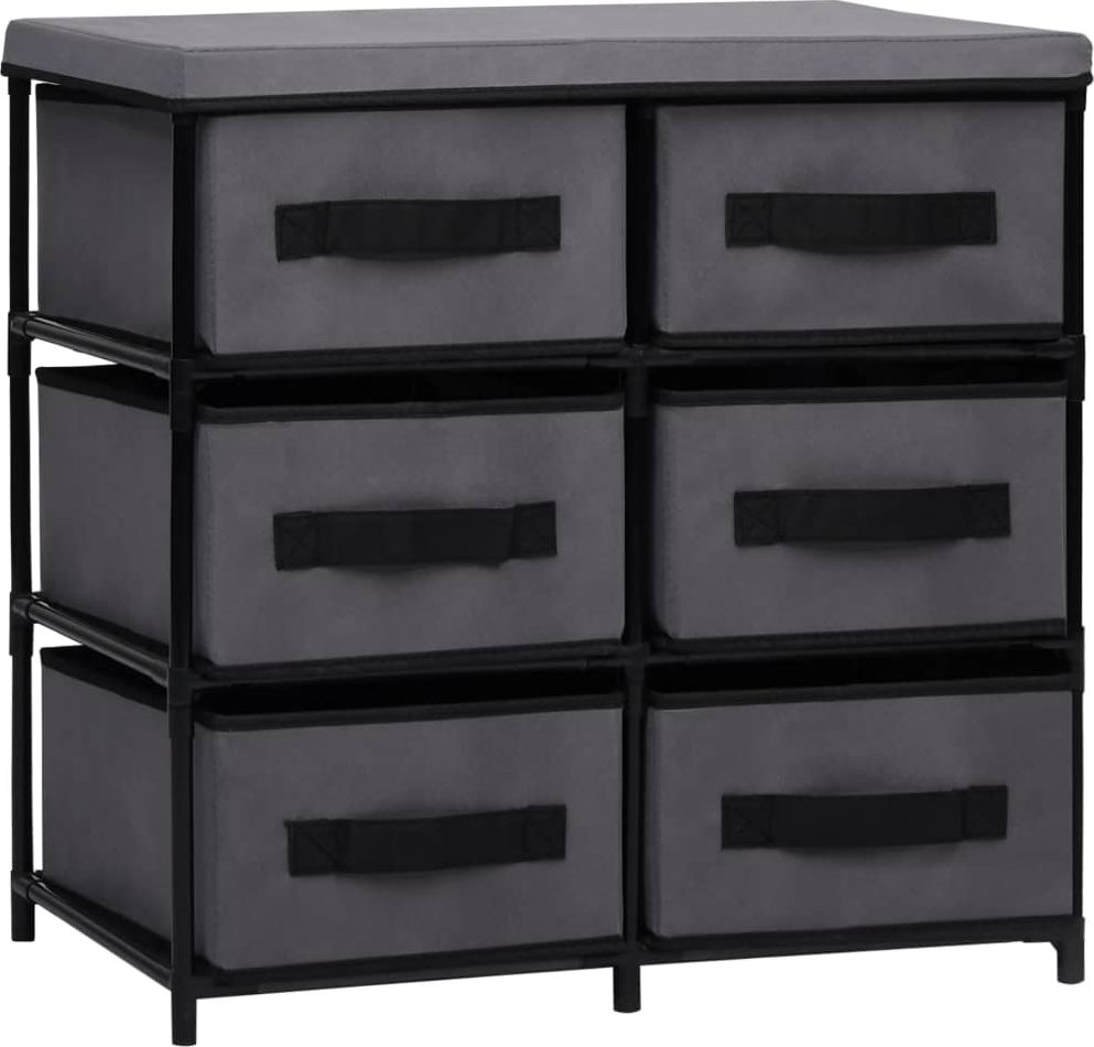 vidaXL Szafka z 6 szufladami 55x29x55cm szara stal