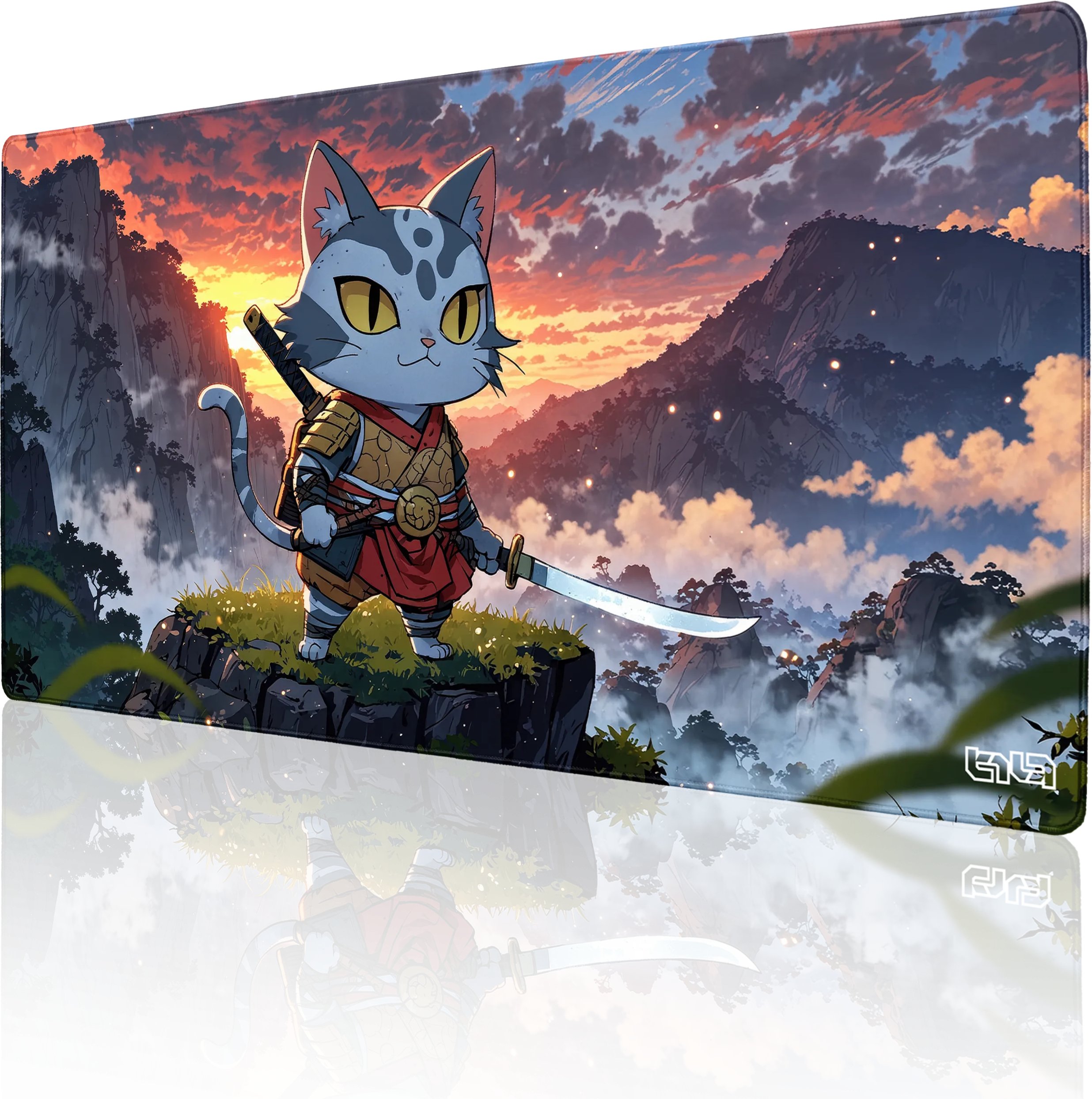 PODKŁADKA POD MYSZKĘ XXL Futrzasty Szogun 100x50 TILT Dla gracza Na biurko