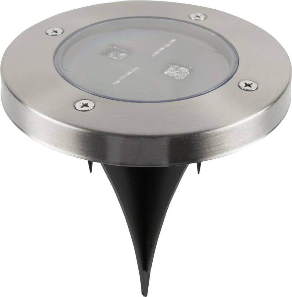 Ranex ground spot Torino solar led 13,2 x 12 cm stainless steel silver