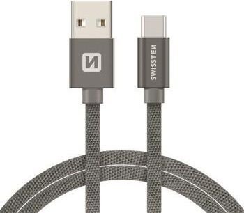 Kabel USB Swissten USB-A - USB-C 1.2 m Szary (SW-QU-TYPC-3.1-1.2m-GR)
