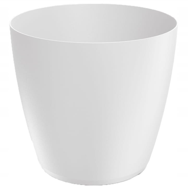 Doniczka biała matowa plastikowa 17,8x16,4 cm osłonka gładka Mate