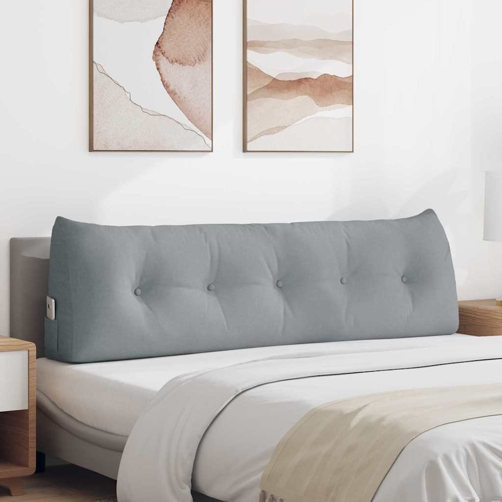 vidaXL Poduszka na plecy Jasnoszary 160 x 24 x 50 cm tkanina